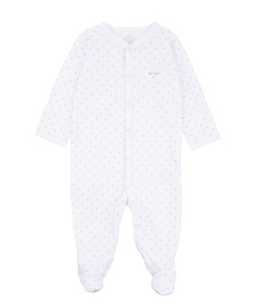 SATURDAY SIMPLICITY FOOTIE White/silver dots
